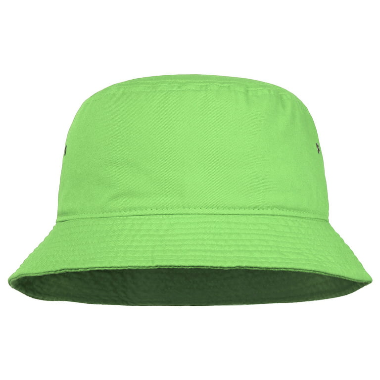 Falari Bucket Hat for Men Women unisex 100% Cotton Packable Foldable Summer Travel Beach Outdoor Fishing Hat - LXL Light Green, adult Unisex, Size