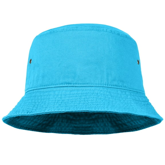 Bucket Hat for Men Women Unisex 100% Cotton Packable Foldable Summer Travel Beach Outdoor Fishing Hat - LXL Turquoise