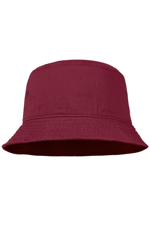 Bucket Hat for Men Women Unisex 100% Cotton Packable Foldable Summer Travel Beach Outdoor Fishing Hat - SM Burgundy