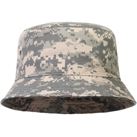 Bucket Hat for Men Women Unisex 100% Cotton Packable Foldable Summer Travel Beach Outdoor Fishing Hat - SM Digital Camouflage