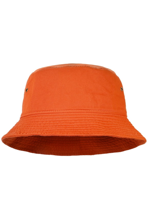 Bucket Hat for Men Women Unisex 100% Cotton Packable Foldable Summer Travel Beach Outdoor Fishing Hat - SM Orange