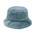 thumbnail image 1 of Bucket Hat for Outdoor Activities Fisherman Hat in Autumn Winter Adjustable Warm Solid Color Fisherman Cap Blue, 1 of 3