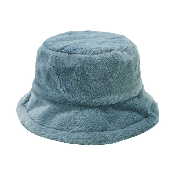Bucket Hat for Outdoor Activities Fisherman Hat in Autumn Winter Adjustable Warm Solid Color Fisherman Cap Blue
