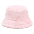 thumbnail image 1 of Bucket Hat for Outdoor Activities Fisherman Hat in Autumn Winter Adjustable Warm Solid Color Fisherman Cap Pink, 1 of 3