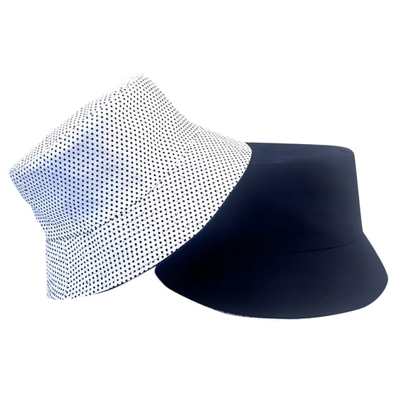 Bucket Hat for Women Men Cotton Summer Sun Beach Fishing Cap Reversible Fisherman Hat Packable Sun Travel Cap by Gbobgt Navy M