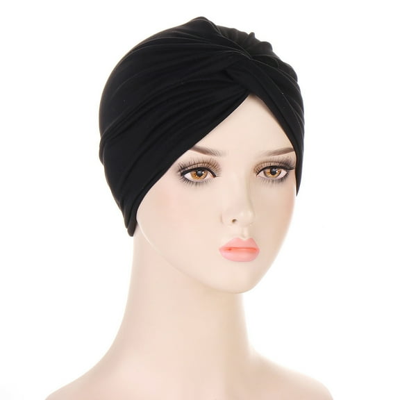 Bucket Hat for Women ，Summer Clearance Women Solid India Muslim Ruffle Chemo Hat Headwear Head Wraps Turbans Beanie Cap Headwraps