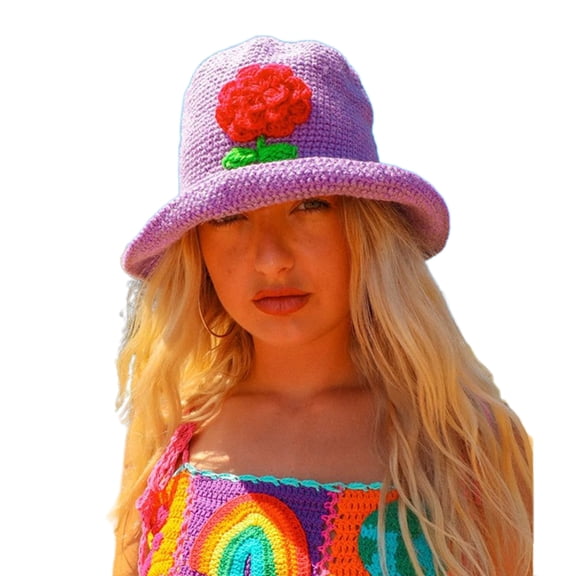 Bucket Hat for Women Teenagers Wide Brim Foldable Soft Fisherman Hat Spring Anti-uv Hat Crochet Pattern Hat