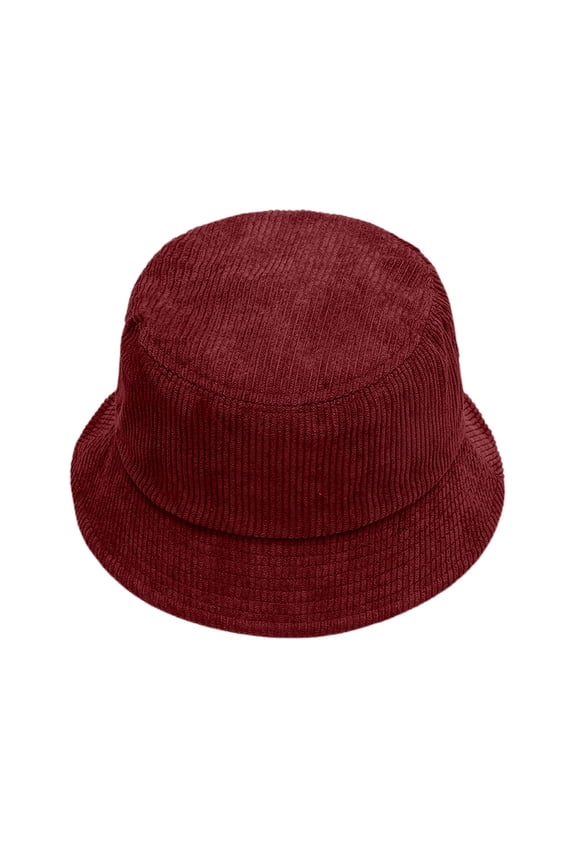 Bucket Hats Autumn Winter Corduroy Fisherman Hat Uni Street Style Beret Hat with Adjustable Fit and Classic Design Red