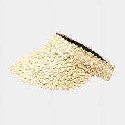 Women Handmade Raffia Straw Hat Sun Visor Hat Sunscreen Lady Holiday Beach UV Protection Topless Stab Fashion Panama Hat