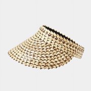 Women Handmade Raffia Straw Hat Sun Visor Hat Sunscreen Lady Holiday Beach UV Protection Topless Stab Fashion Panama Hat
