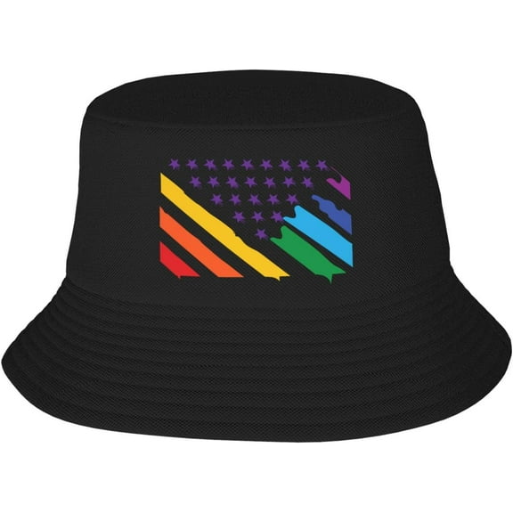 Bucket Hats Fashion Sun Cap Packable Outdoor Fisherman Hat for Women and Men Pride Heart Bucket Hats