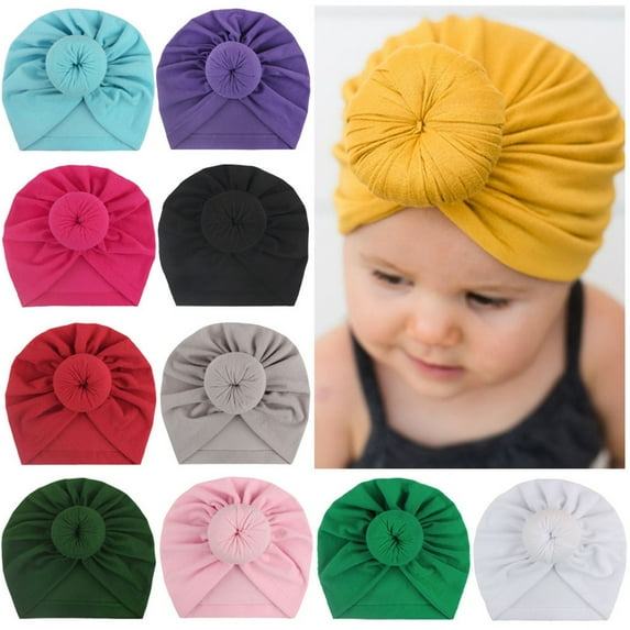 Bucket Hats For Kids Boys 6 PCS Stretchy Baby Turban Hats, Baby Hat with Bows for Girls, Baby Boys Caps, Toddler, , Hat Unisex