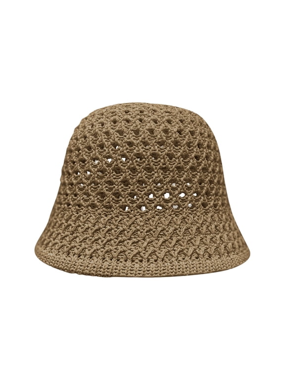 Bucket Hats For Woman Wide Brim Floppy Summer Hats For Women Beach Straw Hats Dome Weave Bucket Hat Femme Shade Hat Women Caps