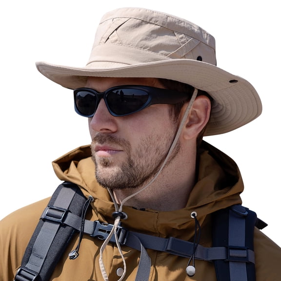 Bucket Hats for Men, Sun Hat for Men, Fishing Hats for Men, Summer Sun Visor Fishing Hat for Men, Outdoor Big Wide Brimmed Fisherman's Mesh Hat, Beige
