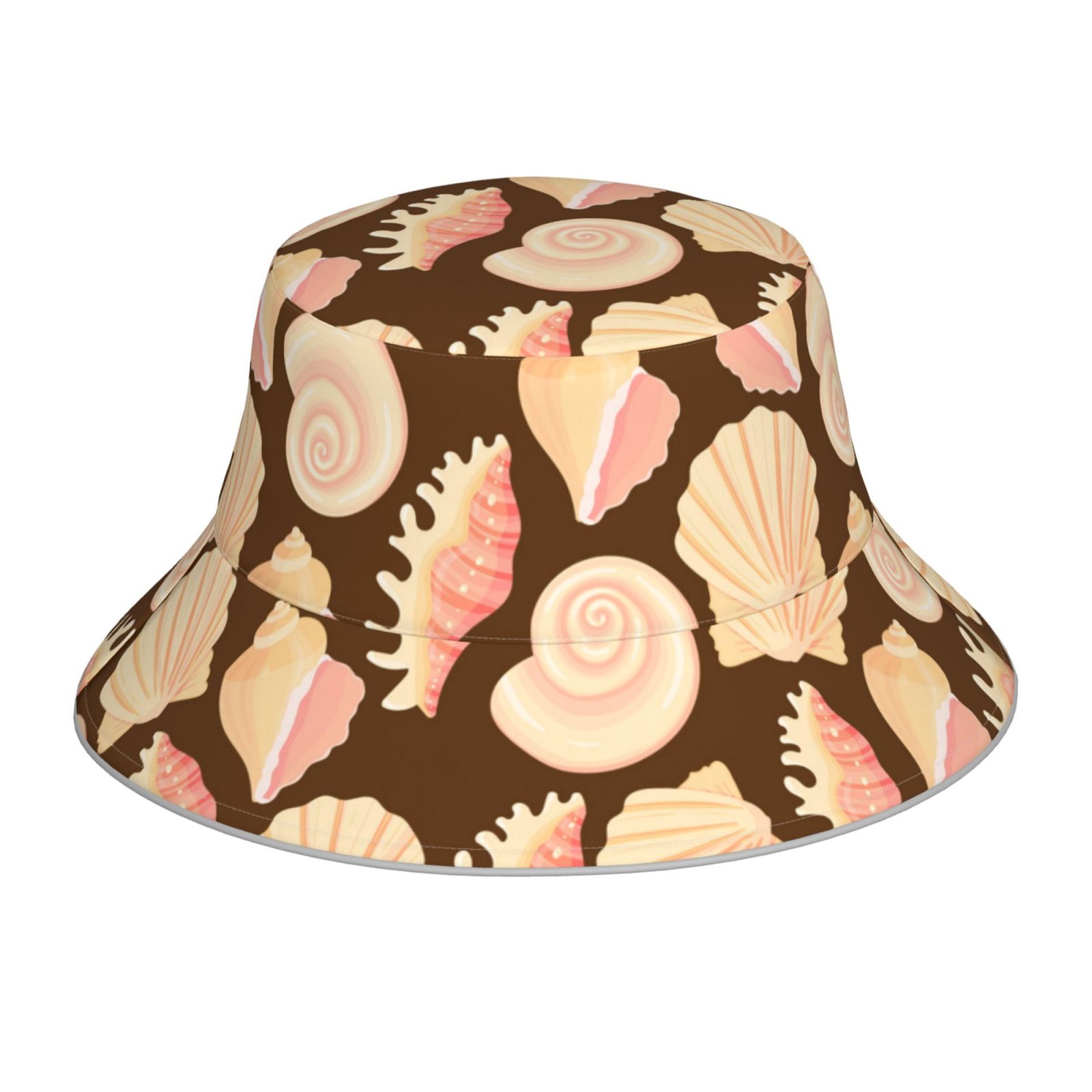 Hat With Shell Bucket Hats for Men Woman - Conch Shells Print No.9052 Reversible ...