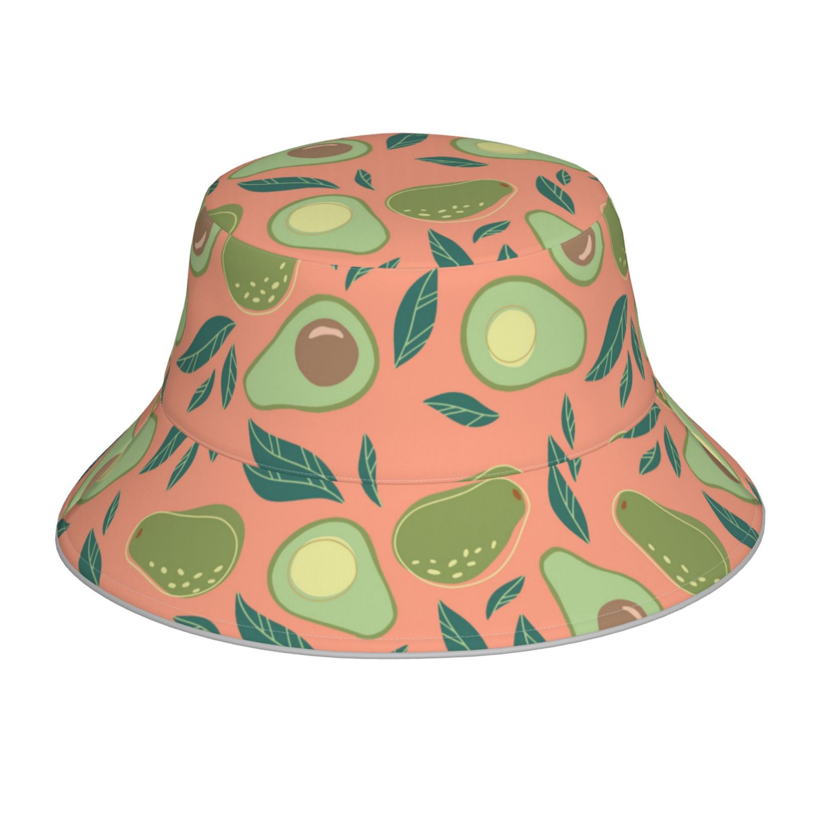 Bucket Hats for Men Woman - Cute Avocado Orange Leaves Reversible ...