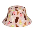 Bucket Hats for Men Woman Ice Cream Cone Print ReflectiveBrim