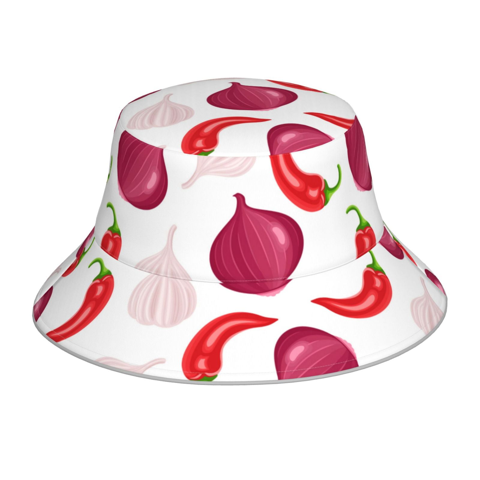 Bucket Hats for Men Woman Onion red chili Reversible ReflectiveBrim