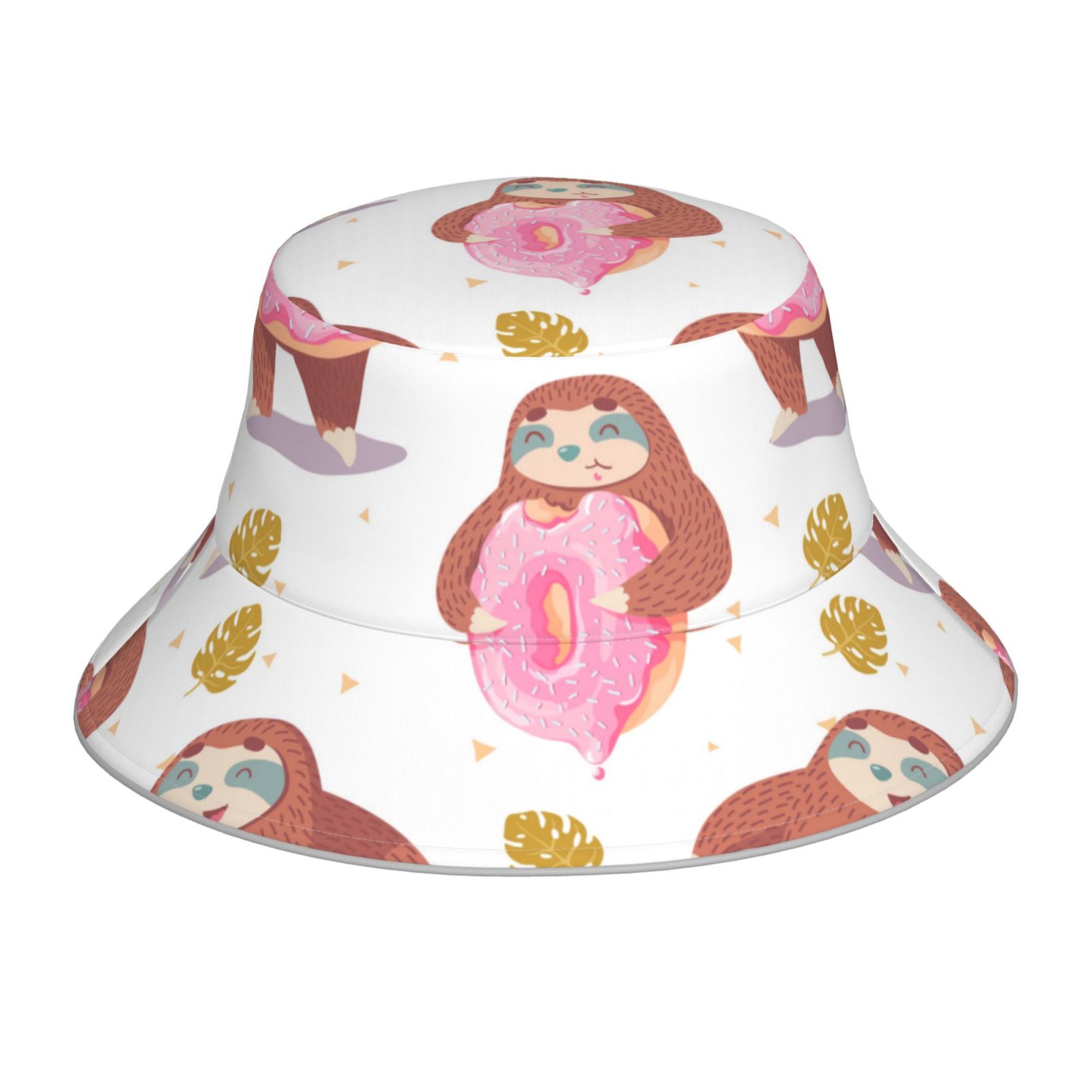 Bucket Hats for Men Woman - Sloth with Donuts1 Reversible Reflective ...
