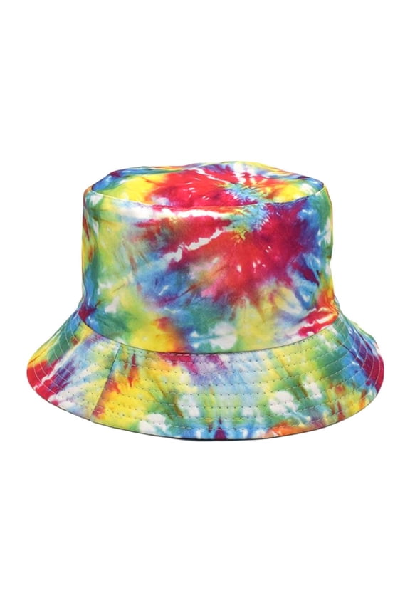 Bucket Hats Painted Tie Dye Fisherman Hat for Men and Women Double Wear Fashion Leisure Outdoor Sun Sunshade Hat Red