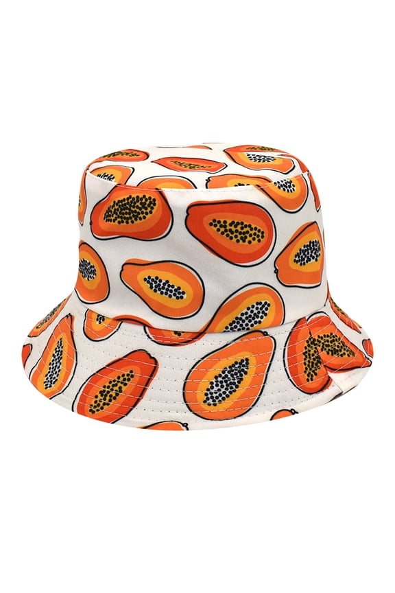Bucket Hats Papaya Print Fisherman's Border Outdoor Outing Summer Trend Basin Hat Caps Gifts