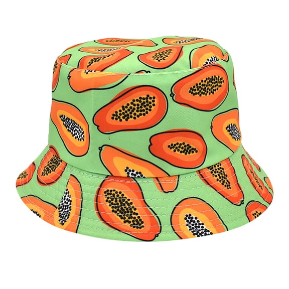 Bucket Hats Papaya Print Fisherman's Border Outdoor Outing Summer Trend Basin Hat Caps Gifts