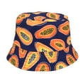 thumbnail image 1 of Bucket Hats Papaya Print Fisherman's Border Outdoor Outing Summer Trend Basin Hat Caps Gifts, 1 of 3