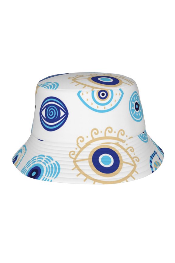 Bucket Hats Travel Beach Sun Unisex Packable Fisherman Cap for Women Men , Evil Eyes Magic Talisman
