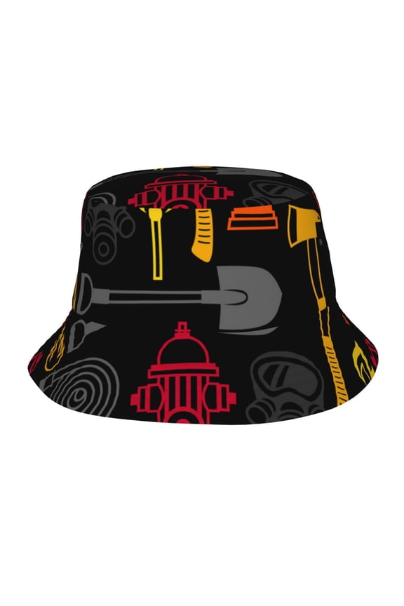 Bucket Hats Travel Beach Sun Unisex Packable Fisherman Cap for Women Men , Firefighting Items Fire Firefighter Fighter