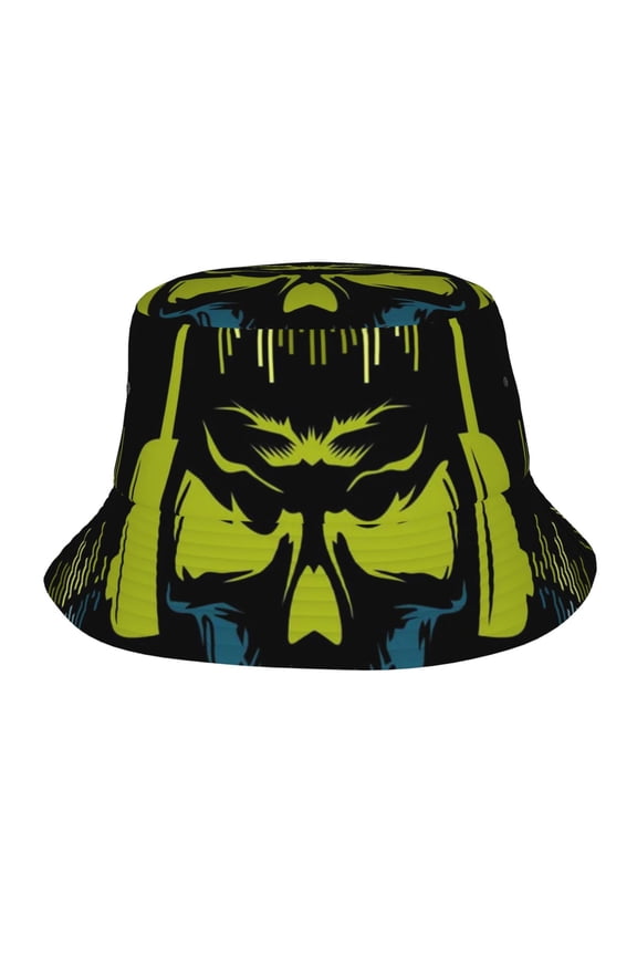 Bucket Hats Travel Beach Sun Unisex Packable Fisherman Cap for Women Men , King Dj Skull