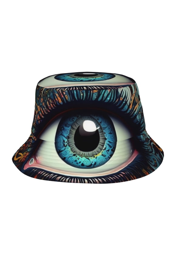 Bucket Hats Travel Beach Sun Unisex Packable Fisherman Cap for Women Men , Magic Evil Eyes Psychedelic