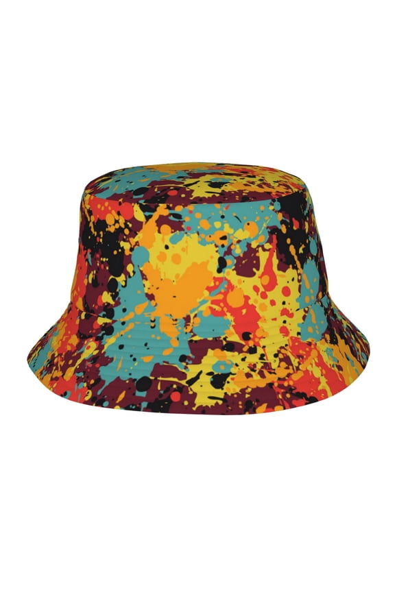 Bucket Hats Travel Beach Sun Unisex Packable Fisherman Cap for Women Men , Splatter Ink Paint Grunge Splash