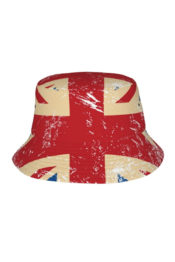 Bucket Hats Travel Beach Sun Unisex Packable Fisherman Cap for Women Men , Union Jack Uk Flag Retro
