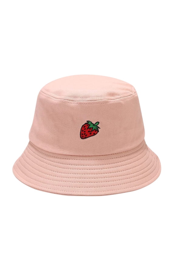 Bucket Hats Unisex Strawberry Print Fisherman Sunscreen Outdoors Cap Caps Gifts