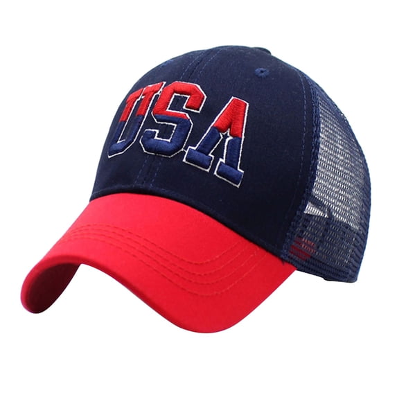 Bucket Hats for Woman CQXIDFH American Flag Embroidered Baseball Cap, Unisex Grid Trucker Hat, Adjustable Visor Bucket Hat, Neutral Summer Casual Outdoor Headwear for Men Women (Multicolor4)
