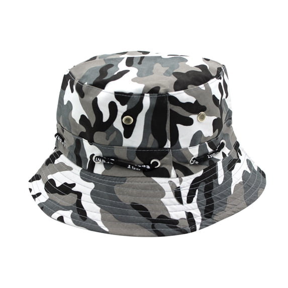 Bucket Hats for Women CQXIDFH Unisex Floral Print Bucket Hat, Breathable Summer Fisherman Cap, Casual Outdoor Sun Protection Headwear, Muslim Hat (Grey, One Size)