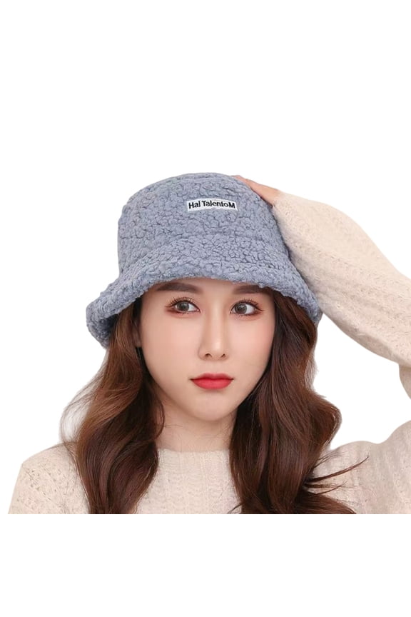 Bucket Hats for Men Windproof Thermal Faux Fur Fall Fashion Must Have Fisherman Cap Unisex Men's Hats & Caps Blue