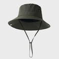 thumbnail image 1 of Bucket-Hats for Men Women with Adjustable Strap Sun Protection Casual Solid Color Breathable Windbreaker Hiking Fishing Fisherman Hat, 1 of 3