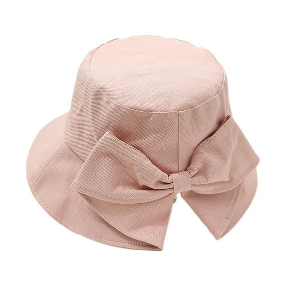 Bucket Hats for Woman Solid Wide Brim Sun Hat with Bow Design Summer Travel Bucket Hat Beach Sun Protection Womens Hat Red A