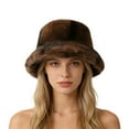 thumbnail image 1 of Bucket Hats for Woman Winter Clothing Fluffy Fuzzy Fitness Soft Fisherman Cap Men's Hats & Caps Brown, 1 of 9