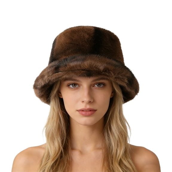 Bucket Hats for Woman Winter Clothing Fluffy Fuzzy Fitness Soft Fisherman Cap Men's Hats & Caps Brown