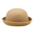 thumbnail image 1 of Bucket Hats for Women Elegant Adults Solid Hat Roll Up Brim Panama Bowler Hat Bucket Hat Classic Wool Round Bowler Hats Cap Hats, 1 of 1