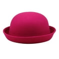 thumbnail image 1 of Bucket Hats for Women Elegant Adults Solid Hat Roll Up Brim Panama Bowler Hat Bucket Hat Classic Wool Round Bowler Hats Cap Hats, 1 of 1