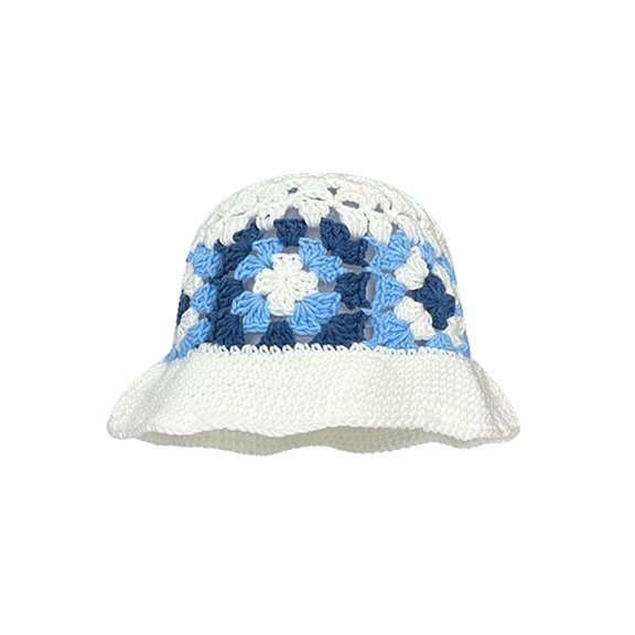 Bucket Hats for Women Fashion Japanese Vintage Hollow Flowers Handmade Knitted Pot Hat Autumn And Winter Sweet All Hat Show Face Small