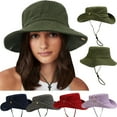 thumbnail image 1 of Bucket Hats for Women Men Washed Cotton Bucket Hat Packable Sun Hats Summer Beach Hat with String, 1 of 5