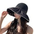 thumbnail image 1 of Bucket Hats for Women Sun Beach Hat Teens Girls Wide Brim Breathable Knitted Contrast Color Pleated Summer Fisherman's Caps, 1 of 8