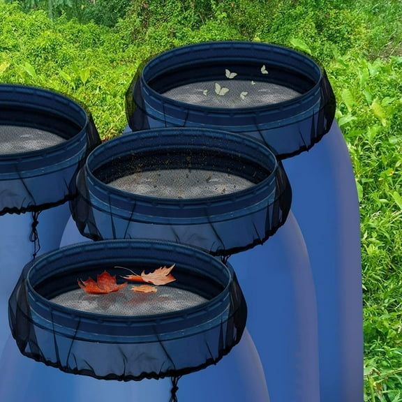 Bucket Insect Mesh Cover 39 Inch Diameter | Outdoor Garden Protective Screen | Fine Polyester Mesh with Drawstring | Rain Barrel Filter Net | Prevents Leaves Debris Animals | Reusable Easy Clean