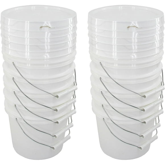 Bucket Kit, Ten 1 Gallon Buckets with White Lids