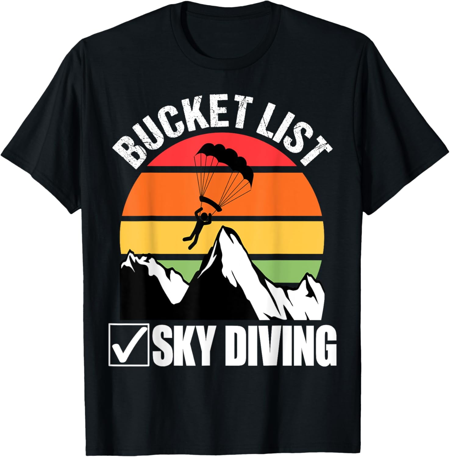 Bucket List Sky Diving Vintage Skydiver Skydiving Parachute TShirt