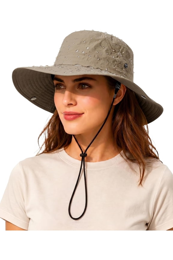 Bucket Rain Hat for Women Wide Brim Summer UPF50+ Cowboy Sun Hat Men Foldable Soft Floppy Beach Hat